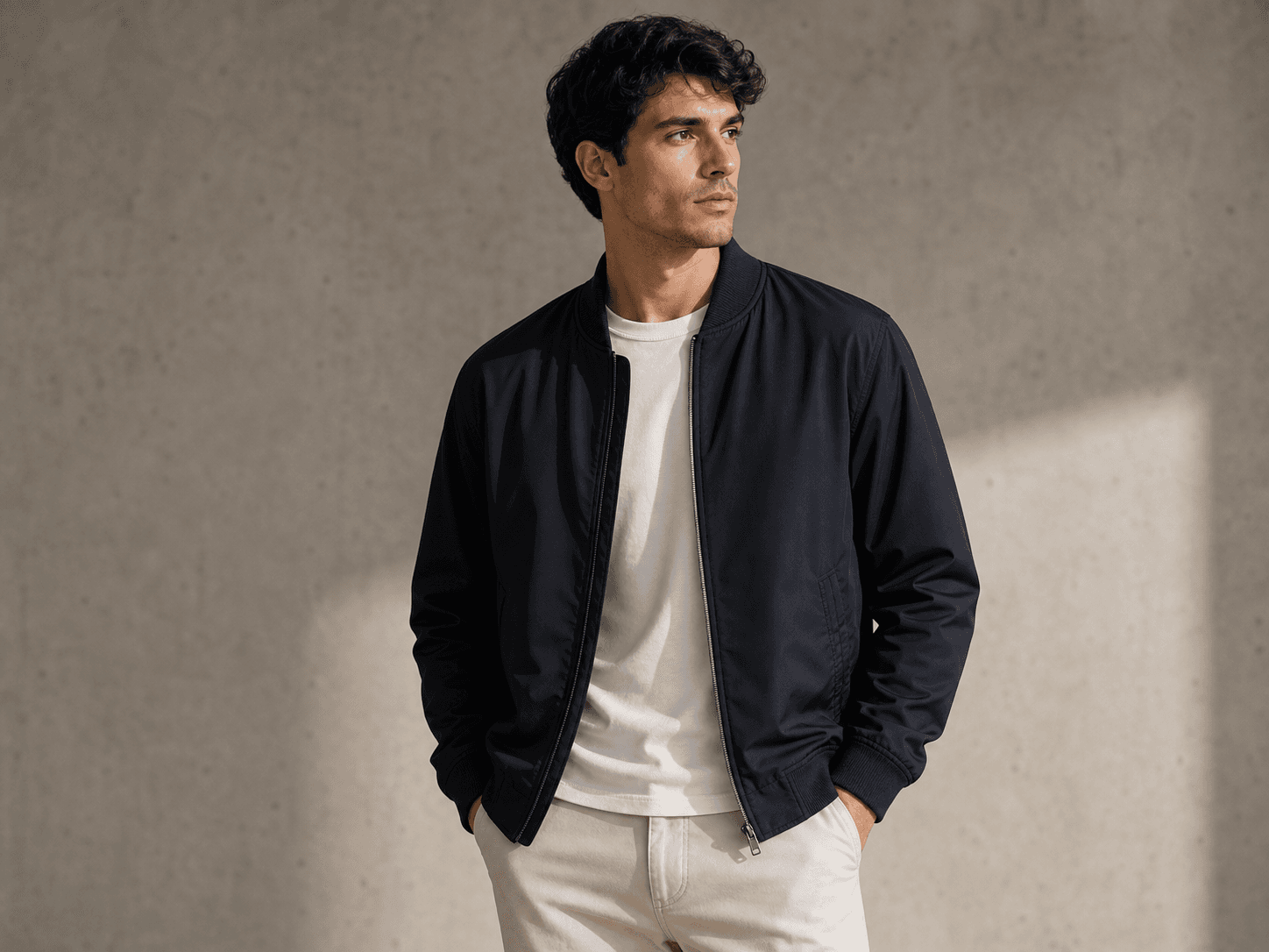 Campera azul para hombre